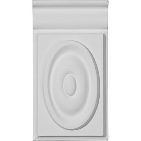 Ekena Millwork 3 3/4"W x 7"H x 1 1/8"P Giana Plinth Block PB03X07X01GI